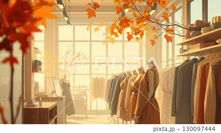 Sewing room with multiple mannequin stands. Sewing room with multiple mannequin stands. 130097444