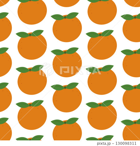 Orange fruits with Leaves Seamless Pattern. Citrus repeating Background Texture Minimalistic design Orange fruits with Leaves Seamless Pattern. Citrus repeating Background Texture Minimalistic design 130098311