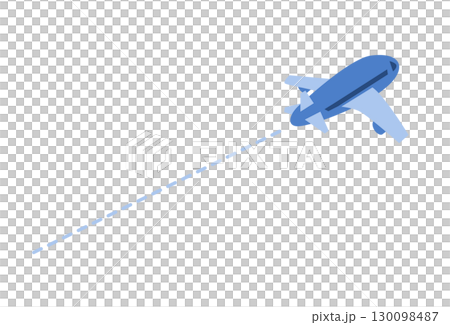 從上方俯瞰天空中飛行的飛機的插圖 130098487