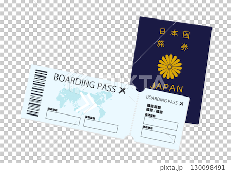 パスポートと航空券のイメージイラスト 130098491