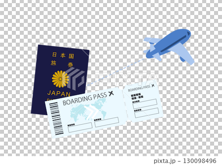 パスポートと航空券のイメージイラスト 130098496