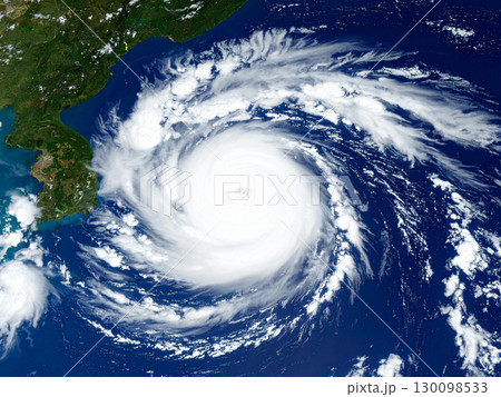 台風イメージ　衛星画像 130098533