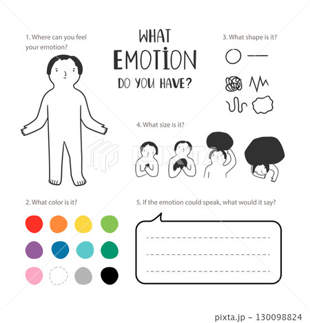 Psychotherapy emotion test tool on white background Psychotherapy emotion test tool on white background 130098824