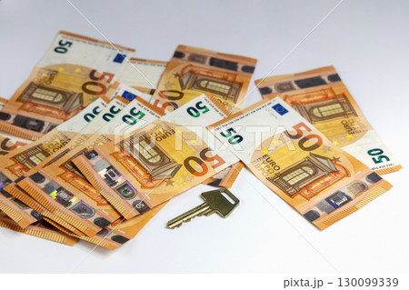 Money and key for financial concept 130099339