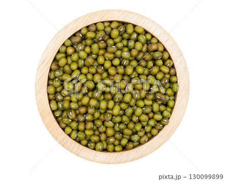 Green Mung Beans Organic Healthy Food in Wooden Bowl Green Mung Beans Organic Healthy Food in Wooden Bowl 130099899
