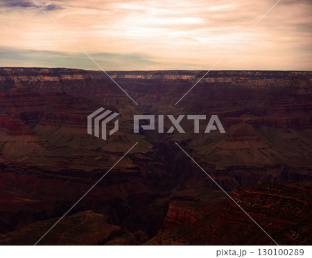 Sunset Hazy Sky Day At The Grand Canyon Arizona Sunset Hazy Sky Day At The Grand Canyon Arizona 130100289