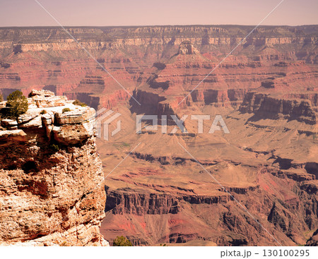 Sunset Hazy Sky Day At The Grand Canyon Arizona 130100295