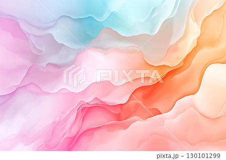 Soft Colorful Abstract Waves in Pastel Tones for Background or Design Projects 130101299