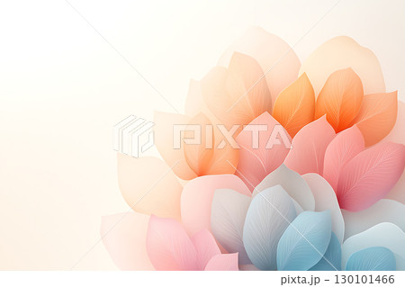 Soft Gradient Leaves in Pastel Colors for Serene Background or Nature Inspired Design 130101466