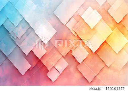 Colorful Abstract Composition with Layered Geometric Shapes and Soft Textures 130101575