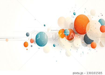Colorful Abstract Design with Circles and Dots on White Background for Modern Art or Decor 130101585