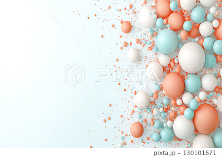 Abstract Colorful Sphere Composition on Soft Background with Light Textures and Shadows 130101671