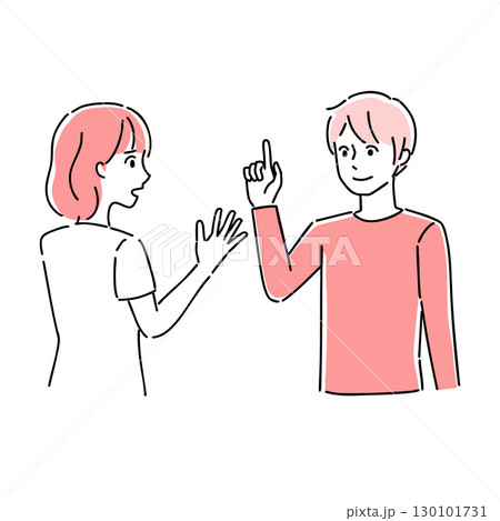 会話をする男女 会話をする男女 130101731