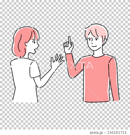 Male and female to talk 130101731