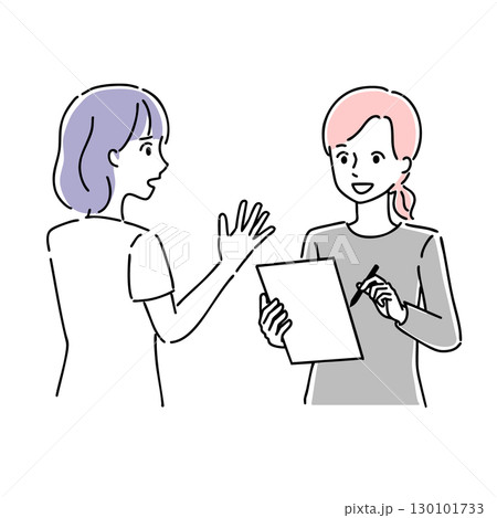 会話をする女性 130101733