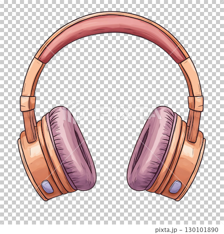 Stylish headphones with pink and gold design, perfect for music lovers Stylish headphones with pink and gold design, perfect for music lovers 130101890