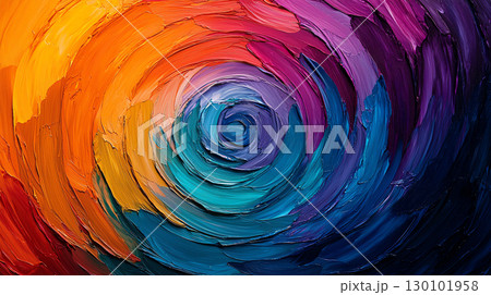 Abstract background Vibrant abstract spiral artwork in spectrum colors with rich hues and textures. swirling patterns create dynamic visual experience 130101958
