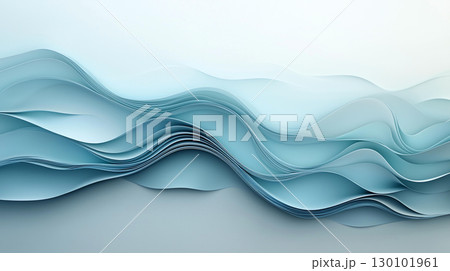 Abstract background Cool toned gradient waves in shades of blue and aqua create serene, flowing design. smooth curves evoke sense of calm and tranquility 130101961
