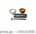 秋刀魚の定食のイラスト 130102981