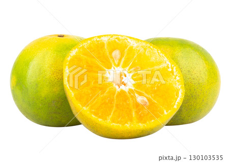 tangerine slice on white background tangerine slice on white background 130103535