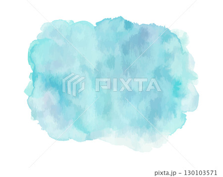 Soft blue watercolor abstract shape with light texture. Ideal for background, design templates, branding, or artistic compositions. Vecto 130103571