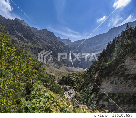 Exploring the majestic Cirque de Gavarnie in the Cauteret Pyrenees with stunning waterfalls and Exploring the majestic Cirque de Gavarnie in the Cauteret Pyrenees with stunning waterfalls and 130103659