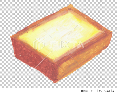 オイルパステルで描いた食パンのイラスト 130103813