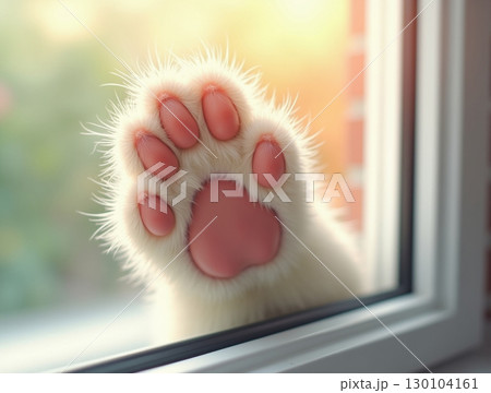 Soft Furry Close Up Cat Paw Detail Indoor Illustration 130104161