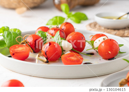 Traditional Italian salad- caprese salad skewer 130104615