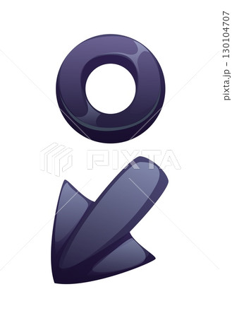 Pirates font and cartoon Caribbean corsair typeface or type vector weapon. Pirate font semicolon punctuation mark in shape of pirate spear arrow or corsair battle weapon for marine typeface typography 130104707