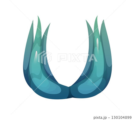 Cartoon Mexican font agave plant letter U. Hispanic culture holiday English font symbol Cinco de Mayo festival vector latin alphabet letter or Mexico tequila plant ABC typeset element 130104899