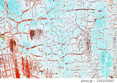 Rusty metal abstract background. Texture of an old blue grunge metal plate with cracked paint. 130105065