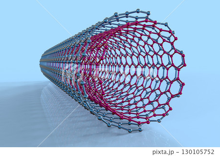 Carbon nanotube, 3D illustration 130105752