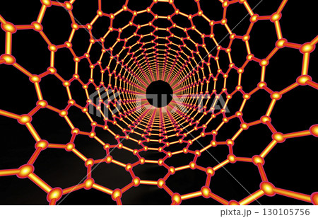 Carbon nanotube, 3D illustration 130105756