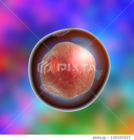 Destruction of a cell. Conceptual image 130105815