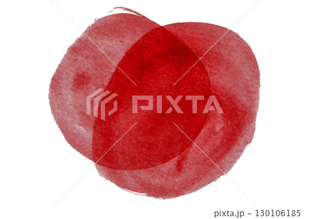 Red circle watercolor pattern isolated on transparent background. 130106185