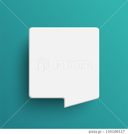 White square speech bubble on green background White square speech bubble on green background 130106517