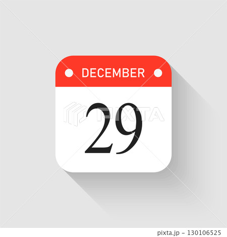 Vector icon page day calendar - 29 December month 130106525