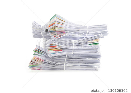 Stack of Documents isolated on white background. Stack of Documents isolated on white background. 130106562