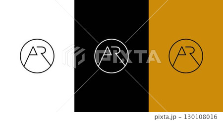 Simple and modern letter AR initials logo design 130108016
