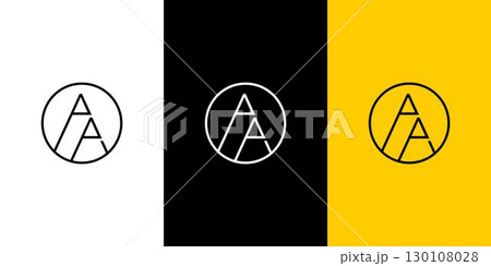 Unique and modern letter AA initials logo design 130108028