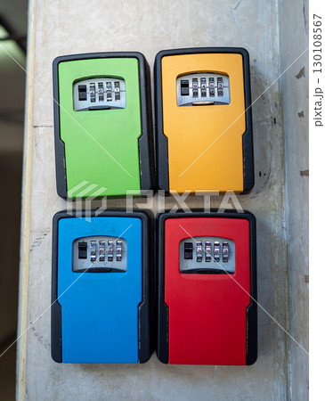 Secure key safes mounted near entrances, storing access keys safely and enabling convenient entry for authorized personnel 130108567