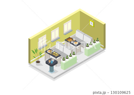 Isometric food court 130109625
