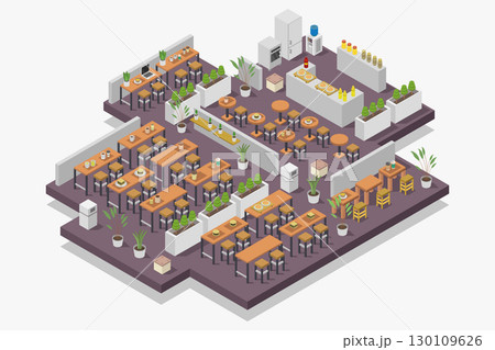 Isometric food court 130109626