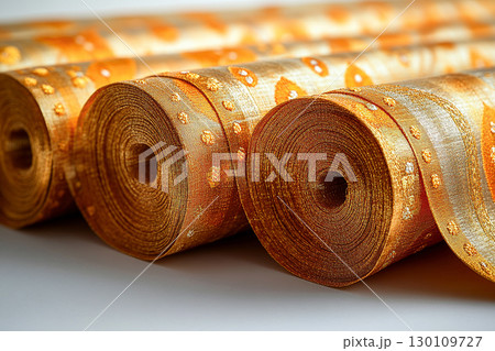 Gold-thread embroidered brocade fabric for haute couture or decor. Gold-thread embroidered brocade fabric for haute couture or decor. 130109727