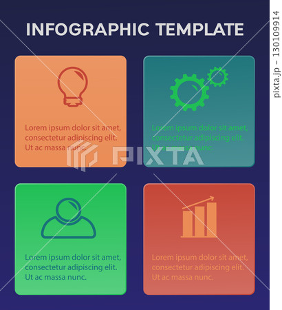 Business infographic template. Vector diagram with 4 options Business infographic template. Vector diagram with 4 options 130109914