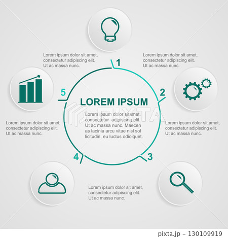 Business infographic template. Vector diagram with 5 options Business infographic template. Vector diagram with 5 options 130109919