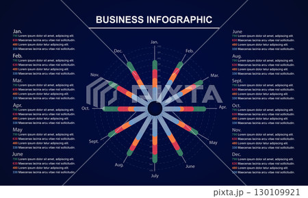 Business infographic template. Vector diagram with 12 options Business infographic template. Vector diagram with 12 options 130109921