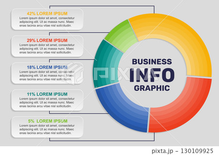 Business infographic template. Vector diagram with 5 options 130109925