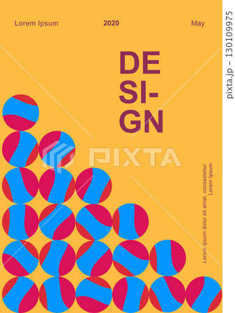 Bright fresh colors abstract pattern background cover design. A4 vertical orientation. Cover design template for presentation, brochure, catalog, poster, book, magazine, etc. 130109975